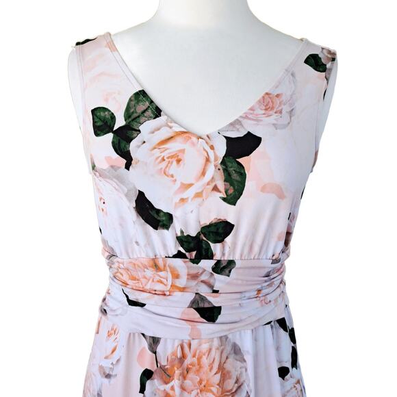 Calvin Klein Rosie Print Stretch Jersey Maxi Dress Size 4 V-neck Sleeveless - Picture 4 of 9